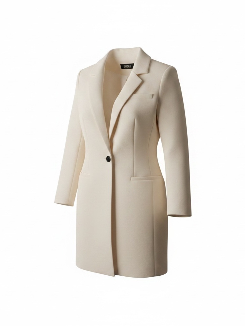 DKNY WOMENS SIZE 16 IVORY LONGLINE BLAZER JACKET